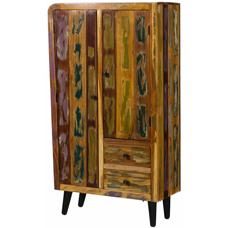 foto del prodotto sixties 109 credenza in legno di legno riciclato laccato multicolore 90x40x160