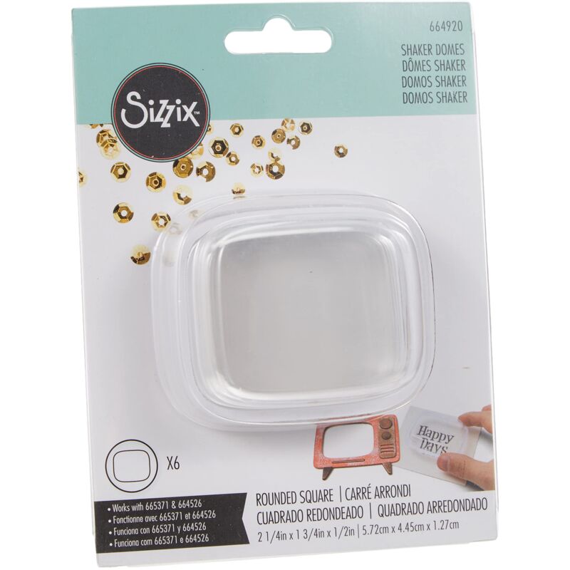 immagine 0 del prodotto sizzix 664920 cupole shaker essential, arrotondate, 2 1 4 x 1 3 4 , multicolore, taglia unica