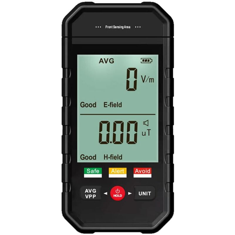 foto del prodotto sjlerst contatore geiger, rilevatore di radiazioni di campo elettromagnetico con display lcd retroilluminato, allarme automatico, tester emf