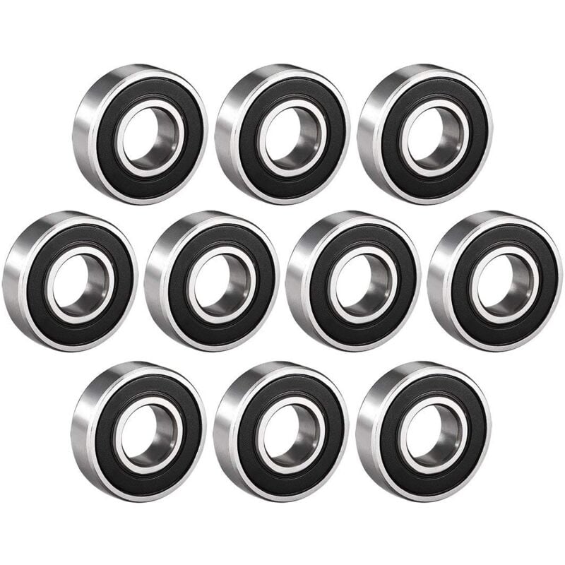 foto del prodotto sjlerst cuscinetti a sfere da 10 pezzi, realizzati in acciaio per cuscinetti 12 mm x 28 mm x 8 mm, cuscinetti a sfere a gola profonda con doppia