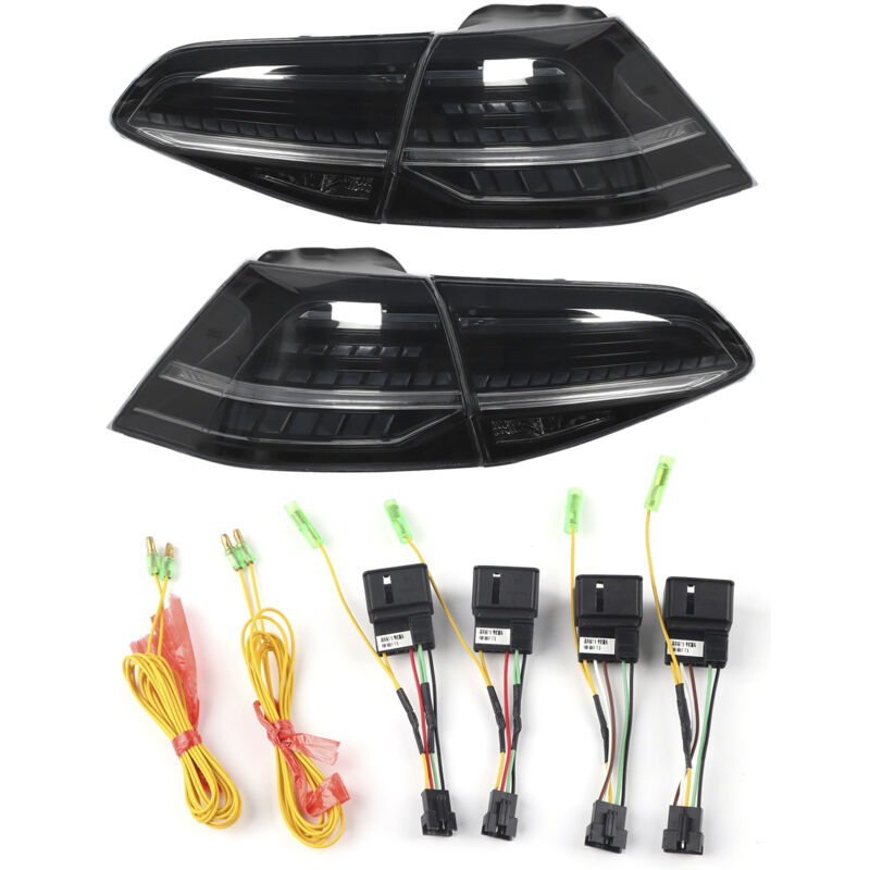 foto del prodotto sjlerst fanali posteriori dinamici vland r look full led con lente fum adatta per mk7 7.5 gtd r 2013 2020