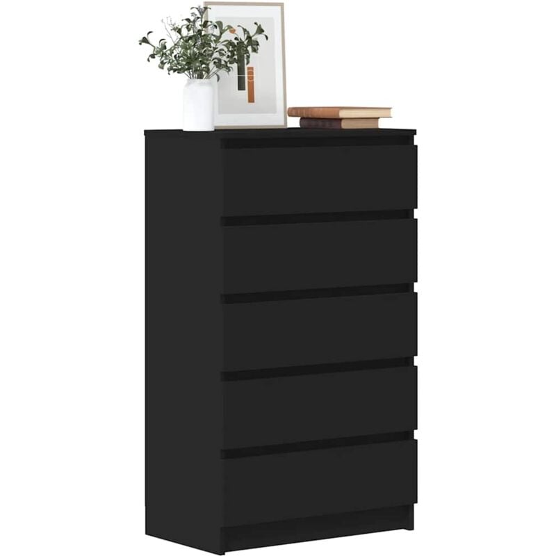 foto del prodotto sjlerst furniture limited cassettiera nera 60x36x103 cm in legno