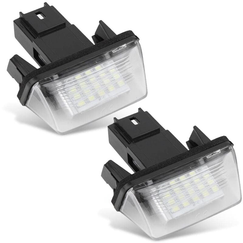 foto del prodotto sjlerst lampada luce targa auto sinistra destra 2 pezzi 18 led per citroen c3 2002 2009