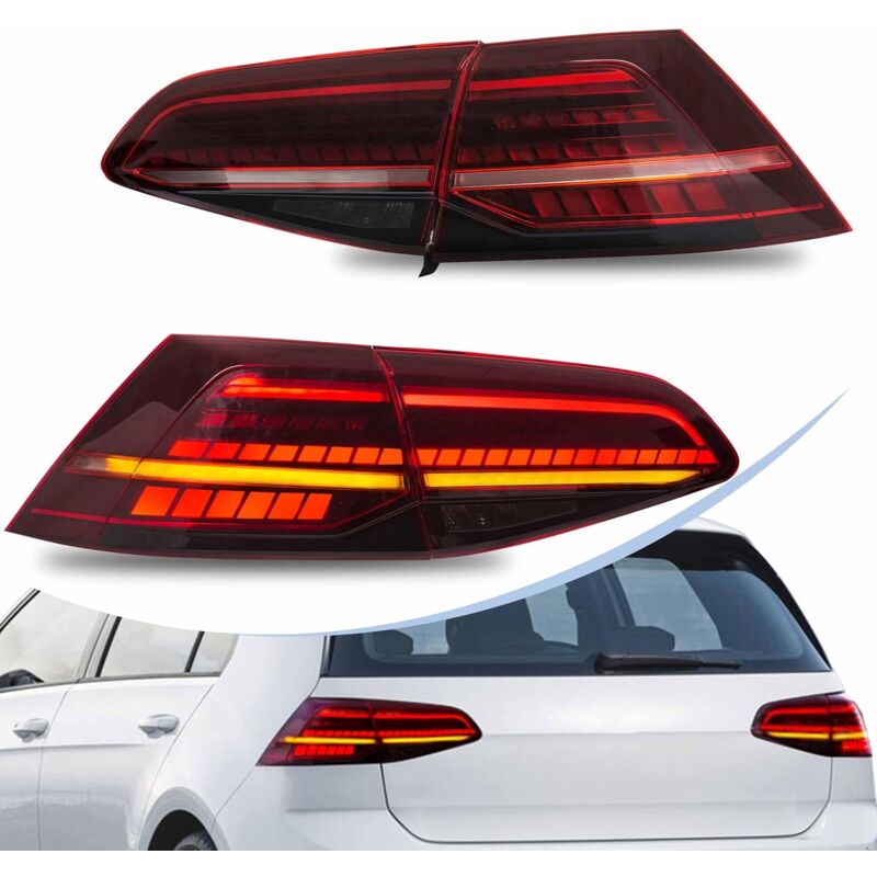 foto del prodotto sjlerst luci posteriori adatte per vw mk7 golf 7 gti gtr tsi tdi gtd 2013 2019 mk7 golf 7.5, non adatte per mk7.5 gti gtr, luci posteriori golf 7