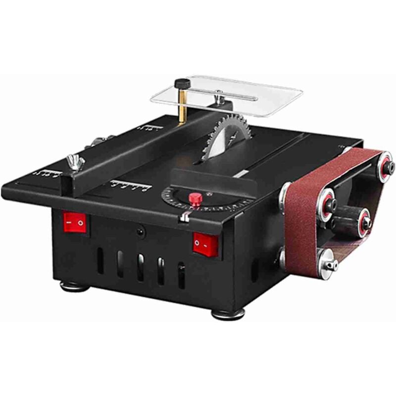 foto del prodotto sjlerst sega da tavolo in miniatura multifunzionale 2 in 1 da 200 w, per legno, plastica, pietra tenera e metallo morbido