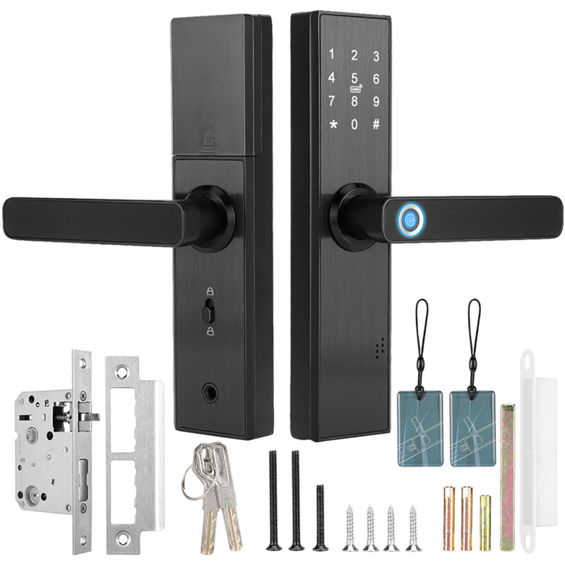 foto del prodotto sjlerst smart wifi touch screen impronta digitale password ic card serratura per porta con chiave meccanica per tuya