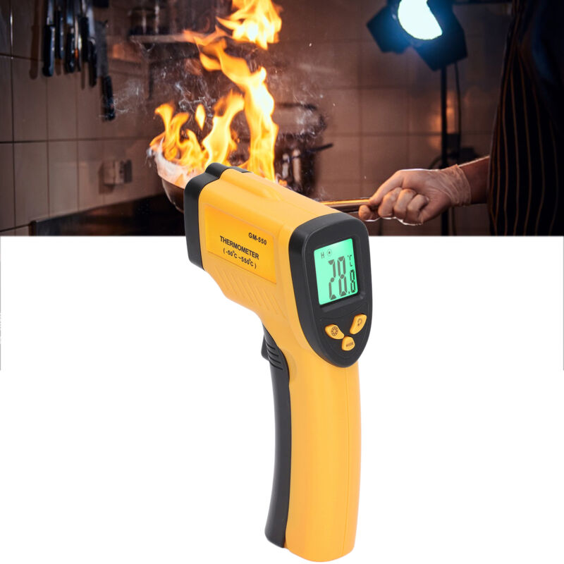 foto del prodotto sjlerst termometro a infrarossi industriale pistola per misurazione della temperatura portatile senza contatto da 50 a 550 gradi celsius