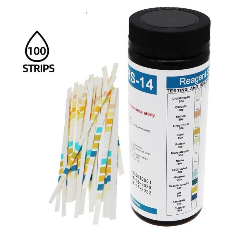 foto del prodotto sjqka 100 strisce reattive per urine urs 14t, strisce reattive per urine a 14 parametri