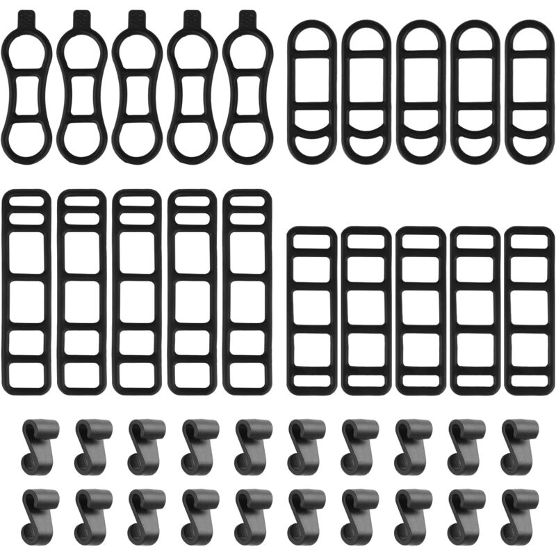 foto del prodotto sjqka 20 pezzi di cinghie elastiche in silicone per luci da bicicletta con piccolo gancio per luci da bicicletta, torcia elettrica,