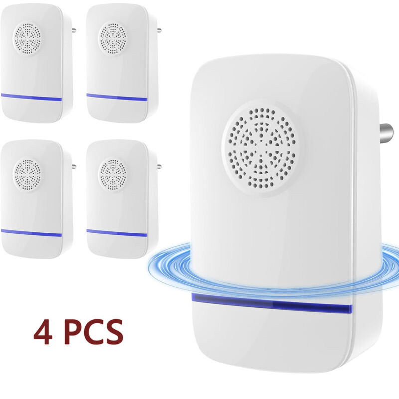 foto del prodotto sjqka 4 pezzi antizanzare ultrasuoni,plug in anti zanzare, topi, ratti, formiche, insetti, scarafaggi, ragni, flea