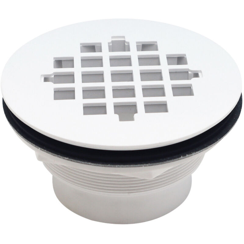 foto del prodotto sjqka 72104204 scarico a pavimento flessibile in plastica bianca per doccia con copertura cromata in abs per bagno