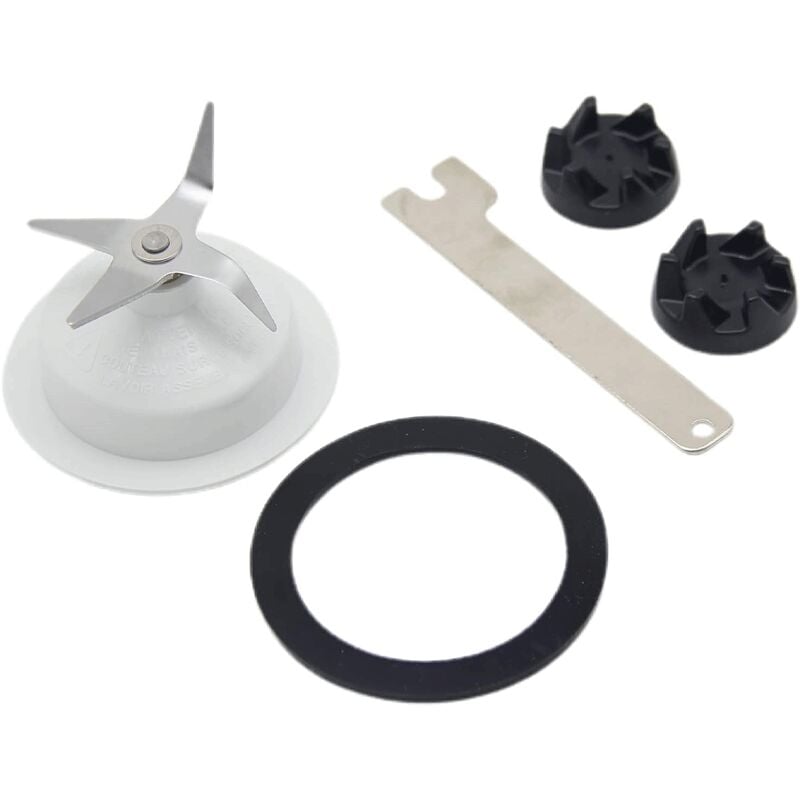 foto del prodotto sjqka 9704230 giunto per frullatore con kit chiave e 9704291 lama per frullatore a 4 lame con guarnizione in gomma, codice articolo wp9704230vp,