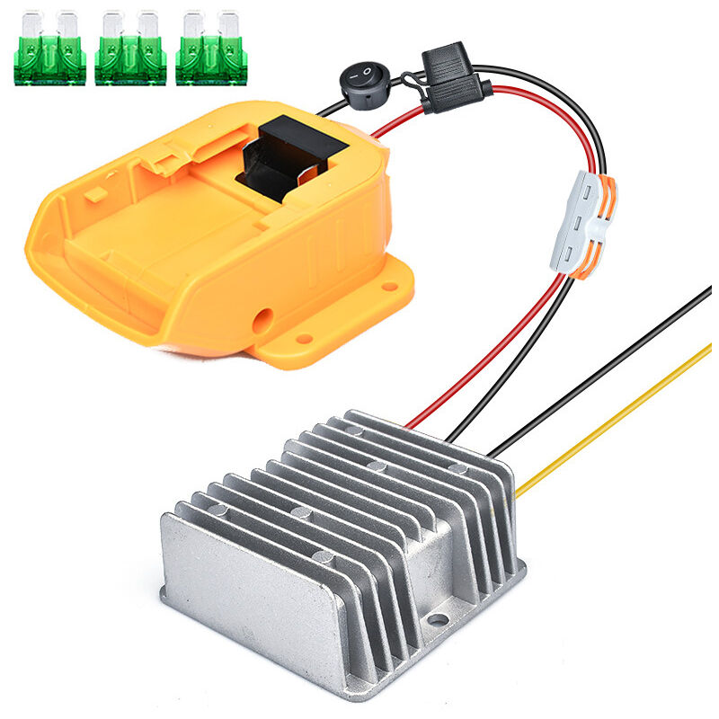 foto del prodotto sjqka adattatore di alimentazione cc per batteria dewalt 20v max, convertitore di tensione step down da 20v a 12v, inverter di potenza da 180w,