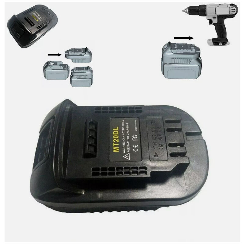 foto del prodotto sjqka adattatore per batteria makita da 18 v di ricambio per makita bl1830 bl1860 bl1815 dcb200 per utensile elettrico con batteria al litio dewalt
