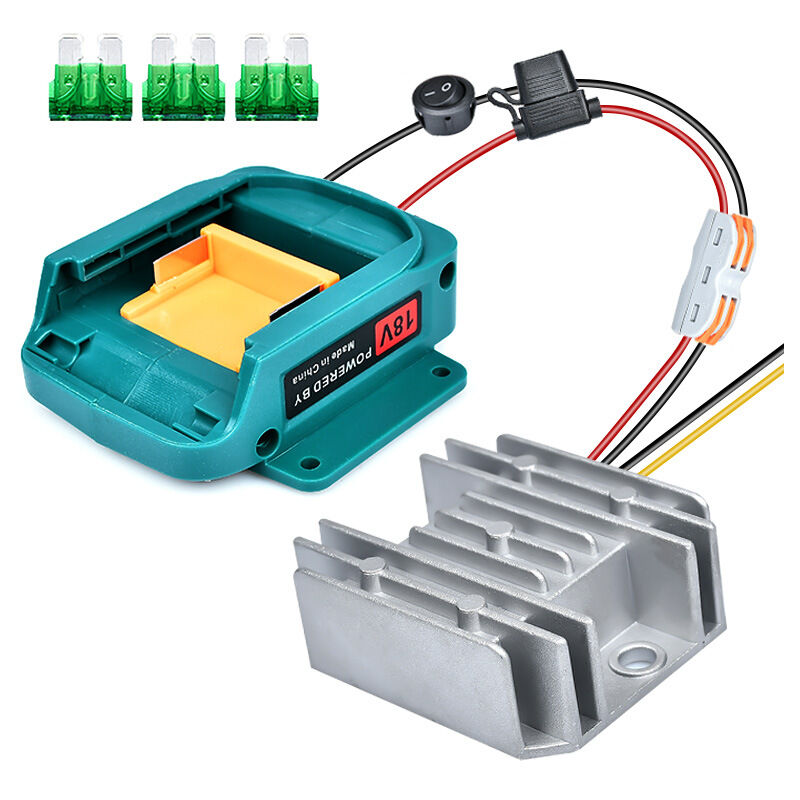 foto del prodotto sjqka adatto per adattatore buck regolatore makita da 18 v a 12 v cc bl1860 10a 120 w