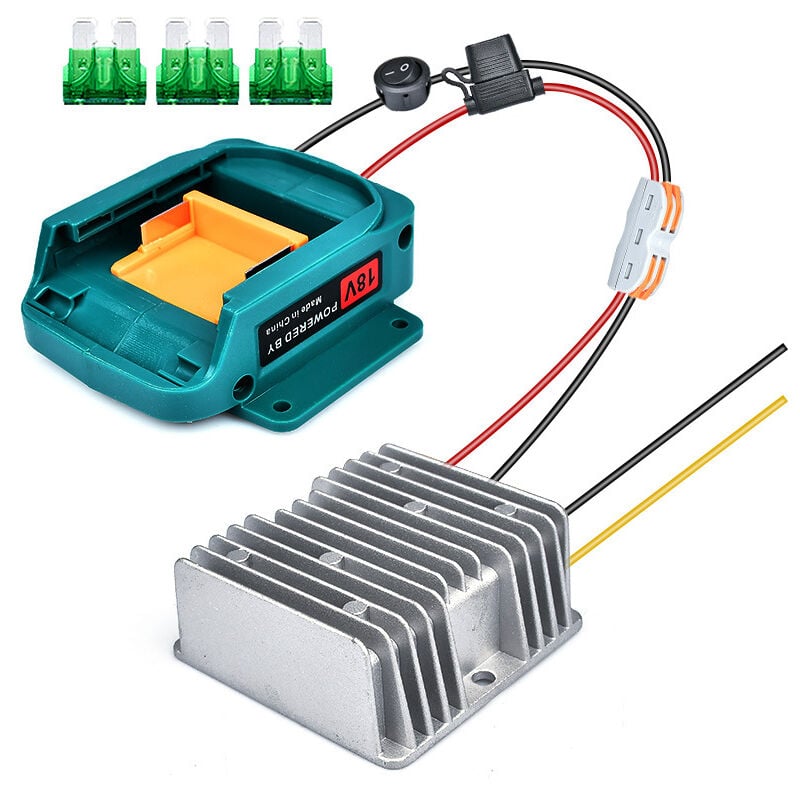 foto del prodotto sjqka adatto per adattatore buck regolatore makita da 18 v a 12 v cc bl1860 15a 180 w