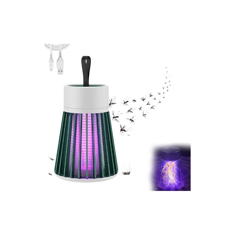 foto del prodotto sjqka antizanzare nuova lampada per uccidere le zanzare, led ricaricabile, lampada antizanzare casa, per insetti da esterno,verde