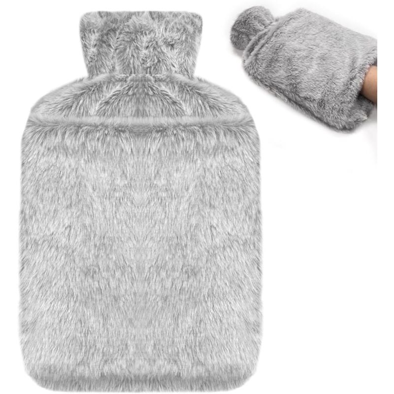 foto del prodotto sjqka borsa dell acqua calda di alta qualit con rivestimento in tessuto non tessuto, aspetto vellutato borsa dell acqua calda per periodi