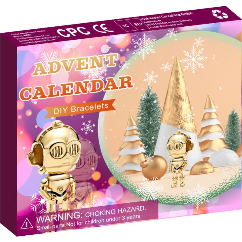 foto del prodotto sjqka calendario dell avvento 2024 per ragazze, calendario del conto alla rovescia di natale di 24 giorni con braccialetti fai da te, anelli,