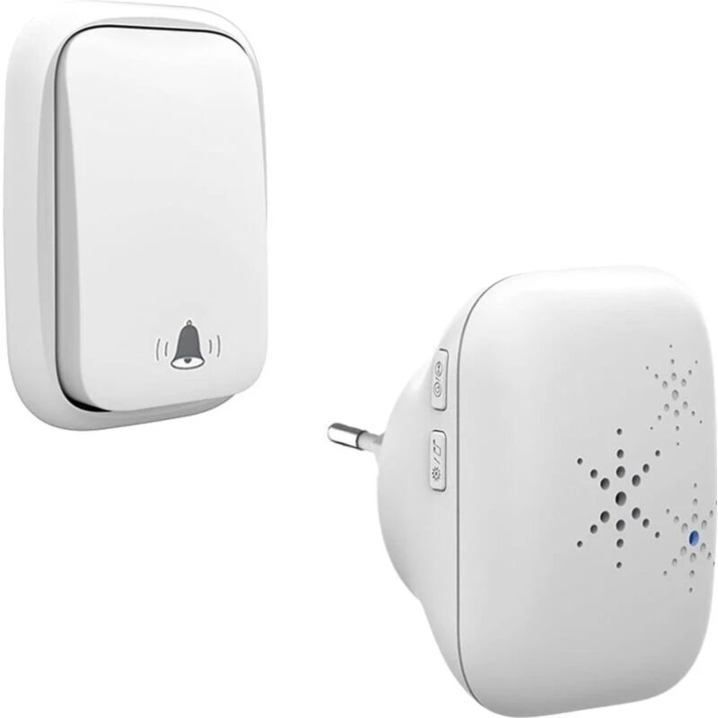 foto del prodotto sjqka campanello senza fili, campanello per esterni senza batteria, impermeabile ip 65, resistente a neve, pioggia e umidit , bianco