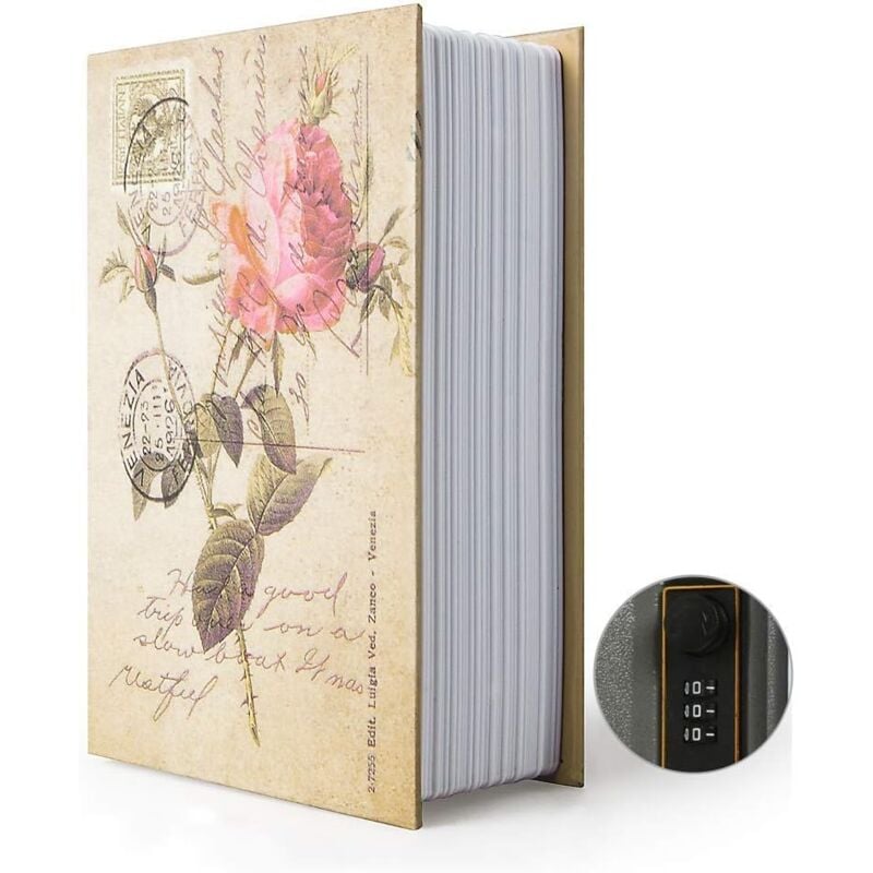 foto del prodotto sjqka cassaforte a libro segreta con serratura a combinazione e chiave nascosta