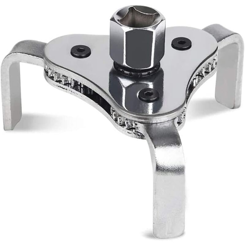 foto del prodotto sjqka chiave autostringente per filtro olio motore per rimozione filtro olio regolabile a 3 ganasce diametro 60mm 110mm,bianco