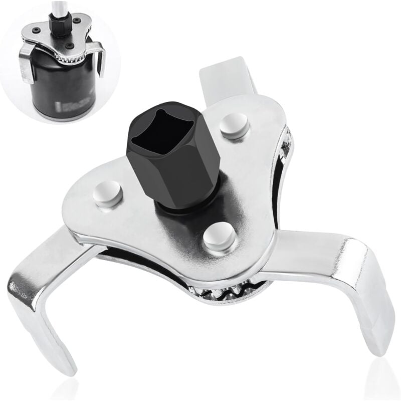 foto del prodotto sjqka chiave autostringente per filtro olio motore per rimozione filtro olio regolabile a 3 ganasce diametro 60mm 110mm,nero