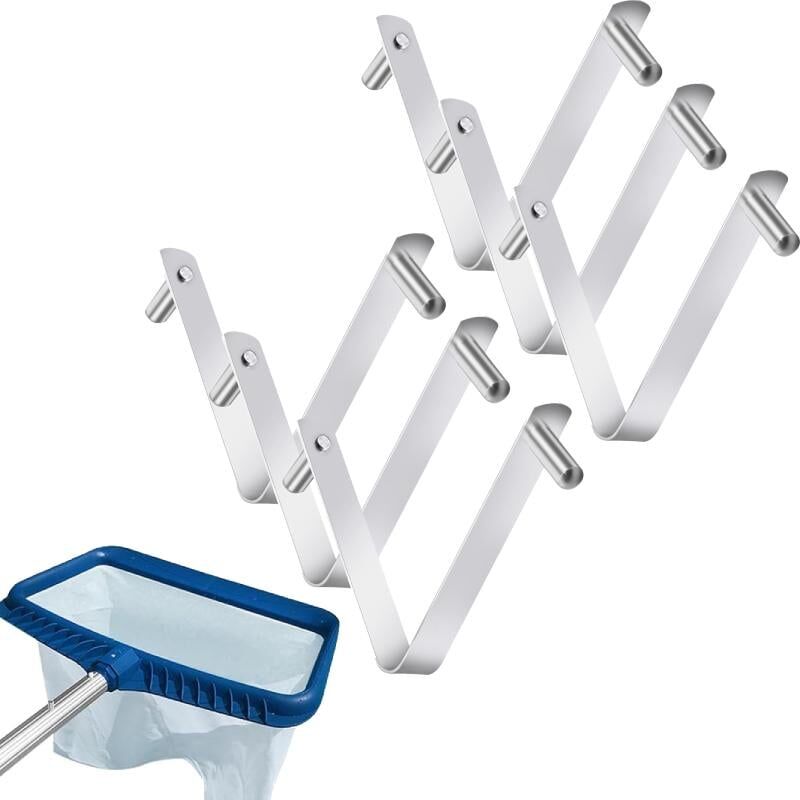 foto del prodotto sjqka clip a v universali per aste da piscina, per spazzole da piscina, clip per aste da piscina, ganci per aste, clip in acciaio inossidabile,