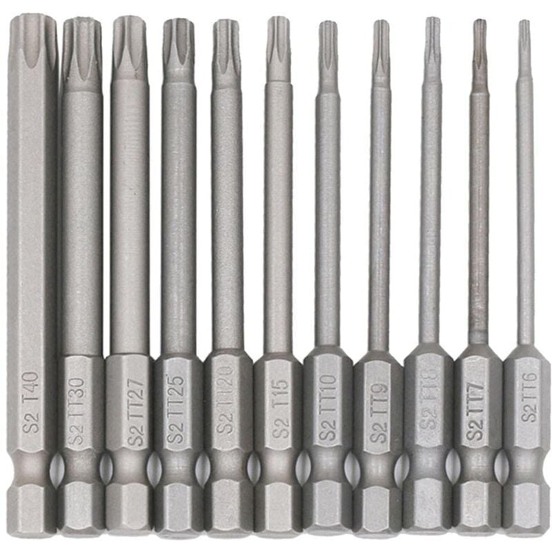 foto del prodotto sjqka confezione da 11 punte per cacciavite elettrico con gambo da 1 4, punte esagonali magnetiche, utensili manuali da 100 mm