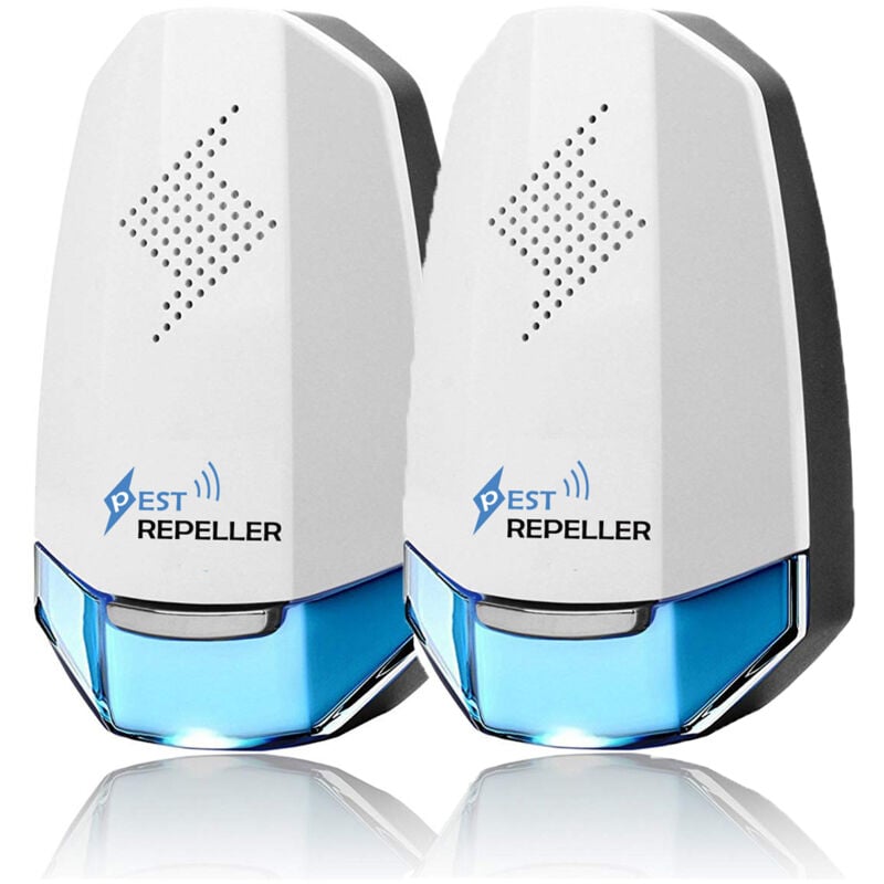 foto del prodotto sjqka confezione da 2 repellenti professionali per topi a ultrasuoni repellente per topi, scarafaggi e insetti potenza combinata 20 w
