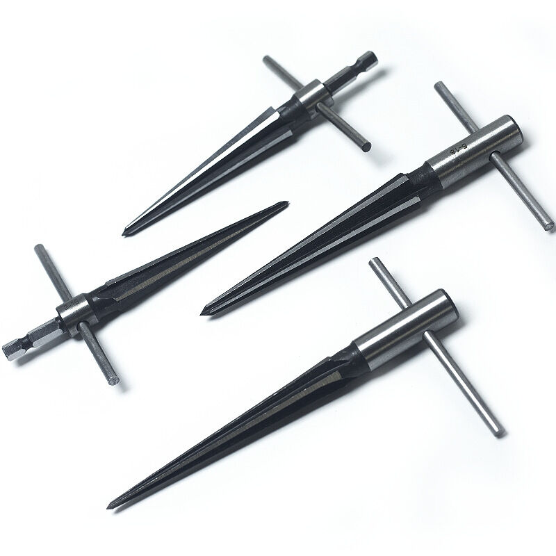 foto del prodotto sjqka confezione da 4 alesatori manuali per fori conici, alesatori per fori conici da 3 13 mm 5 16 mm per alesatura di fori obliqui, utensili da
