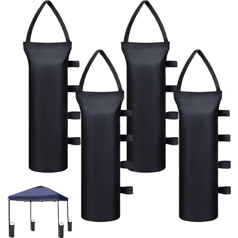 foto del prodotto sjqka confezione da 4 sacchi di peso per gazebo da 40 kg, resistenti e adatti per tende da sole, tende e gazebo oxford 800d 50 x 20 cm nero 