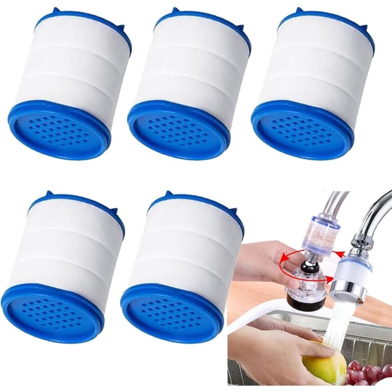 foto del prodotto sjqka confezione da 5 cartucce filtro rubinetto di ricambio filtro acqua in cotone pp addolcitore acqua dura per rubinetto da cucina