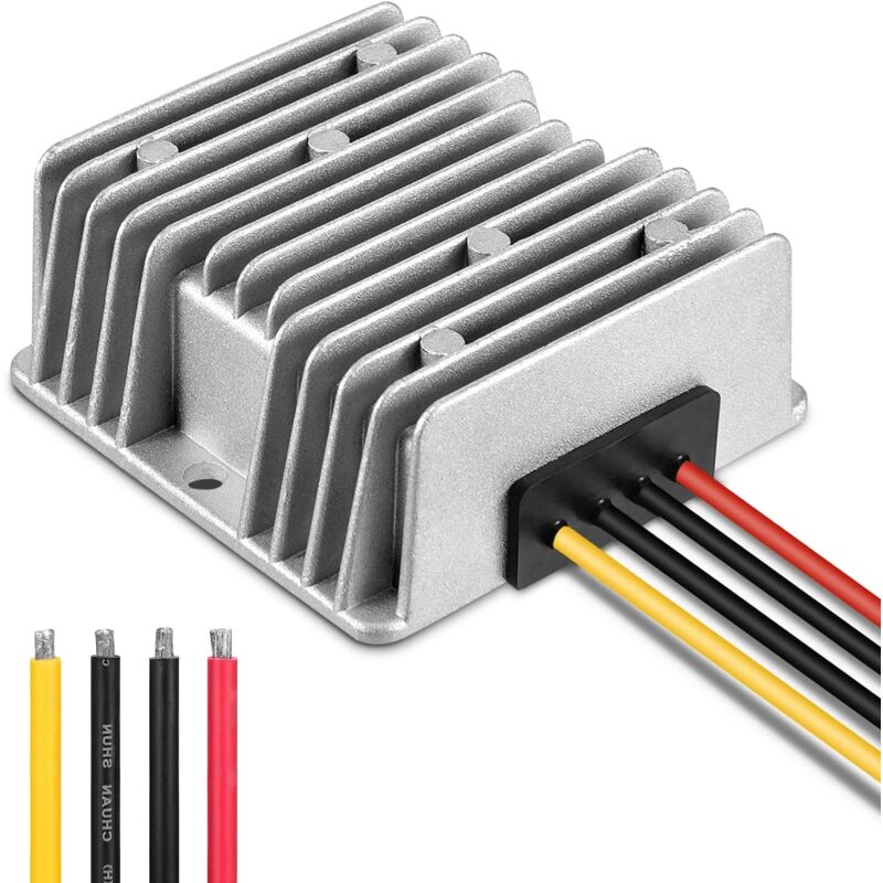 foto del prodotto sjqka convertitore dc dc impermeabile, regolatore di tensione, adattatore di alimentazione, amplificatore di tensione ingresso dc 10 24 v, uscita