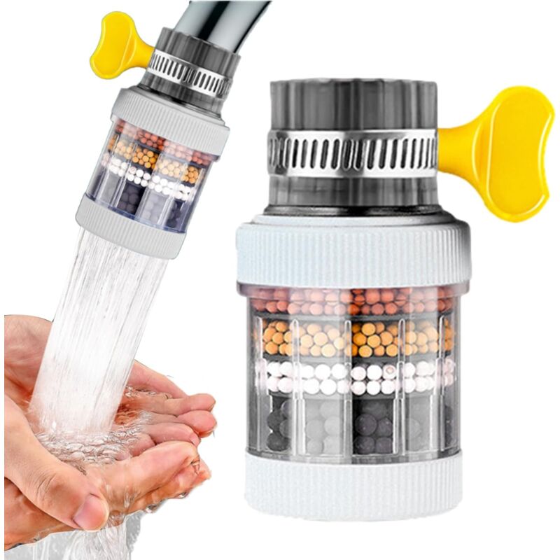 foto del prodotto sjqka filtro per acqua potabile sana, purificatore per acqua di rubinetto, anti spruzzi, adatto per il rubinetto della cucina di casa