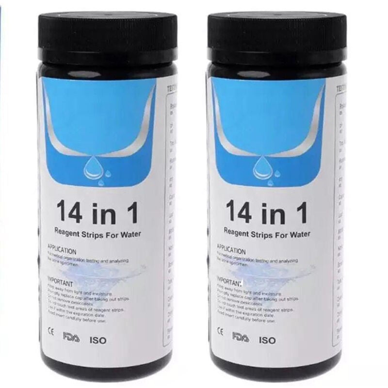 foto del prodotto sjqka flaconi, strisce reattive 14 in 1 per piscine e spa strisce reattive rapide e precise che rilevano cloro residuo, cloro totale, bromo,