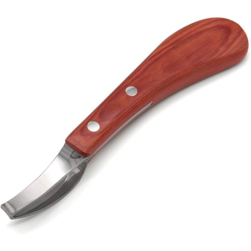 foto del prodotto sjqka forbici per zoccoli, coltello in acciaio inox con manico in gomma e legno, taglia zoccoli per cavalli multifunzionale con fibbia, coltello