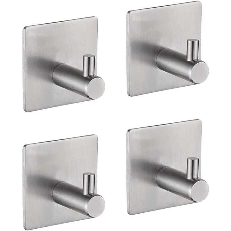 foto del prodotto sjqka ganci adesivi 3m per parete bagno, portasciugamani da cucina, porta quadri senza foratura, gancio autoadesivo in acciaio inox, argento
