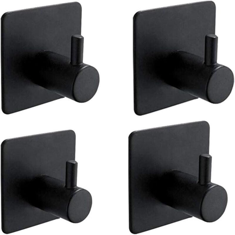 foto del prodotto sjqka ganci adesivi 3m per parete bagno, portasciugamani da cucina, porta quadri senza foratura, gancio autoadesivo in acciaio inox, nero