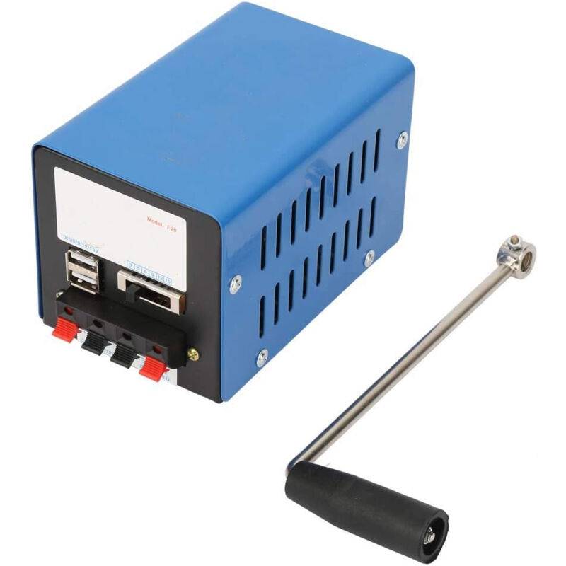 foto del prodotto sjqka generatore a manovella manuale, generatore di emergenza portatile mobile, alimentatore usb, caricabatterie di backup, manuale per generatore