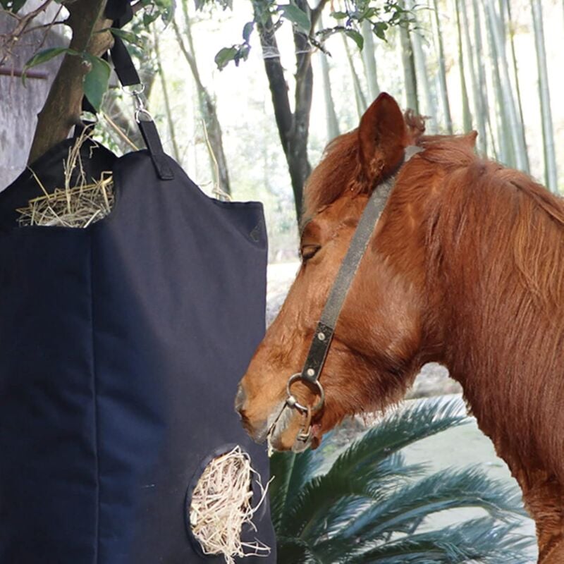 foto del prodotto sjqka grande sacco per fieno in tessuto oxford per cavalli, per l alimentazione di mangimi adatti alla specie, con pi aperture per mangimi freschi
