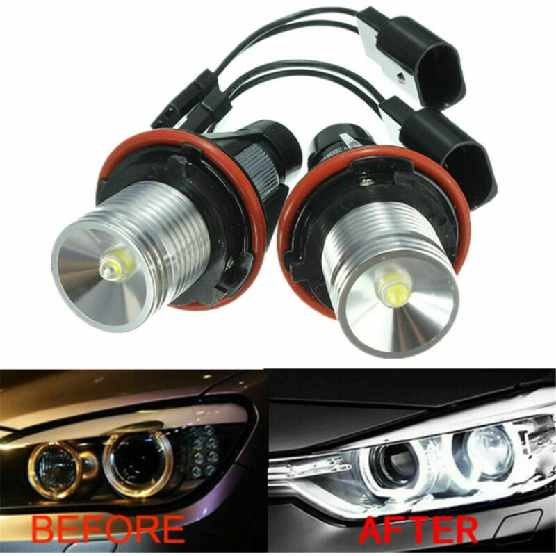 foto del prodotto sjqka lampadine angel eye 6wled adatte per luci diurne bmw adatte per e39, e59, e53, e60, e31, e63, e64, e65, e66, e83, e87 luce gialla