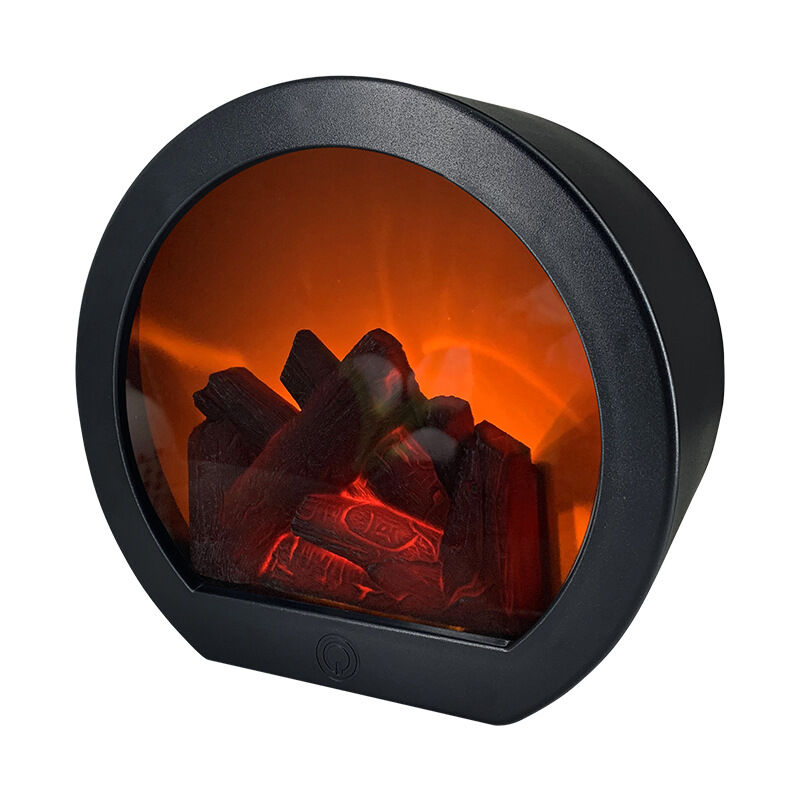 foto del prodotto sjqka luce per camino, effetto fiamma, luce a effetto fiamma illuminata, interruttore touch, led, simulazione effetto fiamma, lampada led