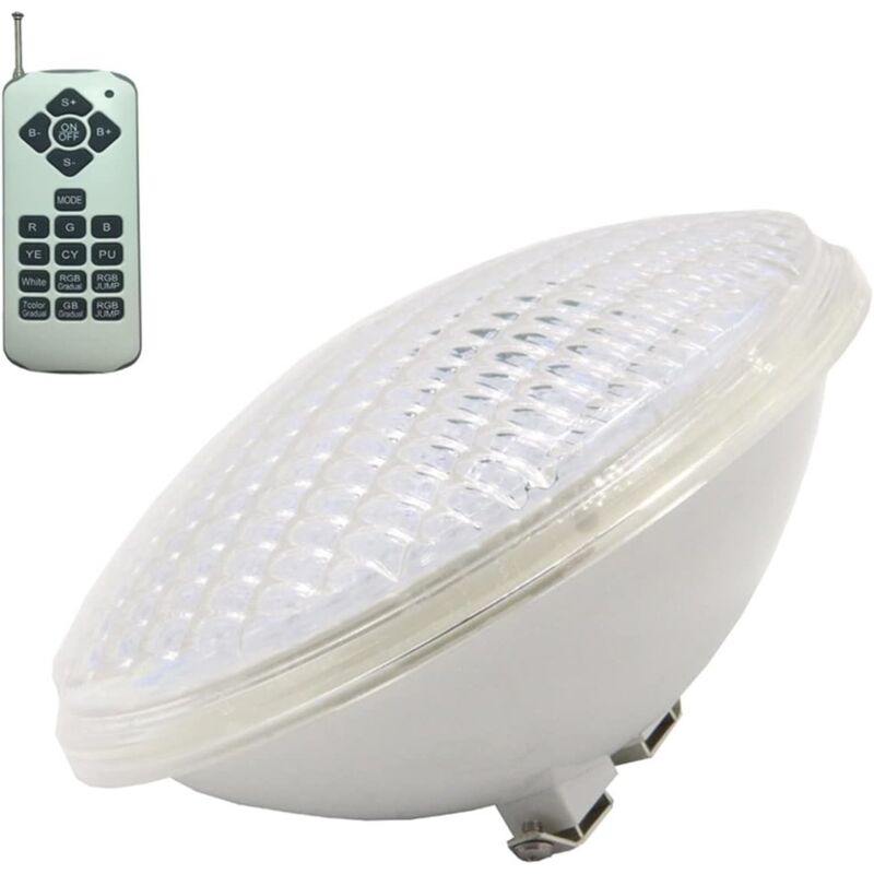 foto del prodotto sjqka luce subacquea a led par56 da 12 w, stile piscina, in vetro, ip68, con telecomando, colorata, subacquea.