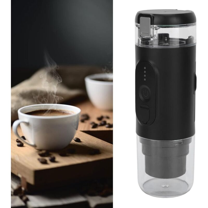 foto del prodotto sjqka macchina da caff portatile, macchina da caff da viaggio, per esterni, auto, ufficio, compatibile con capsule e caff macinato con ricarica