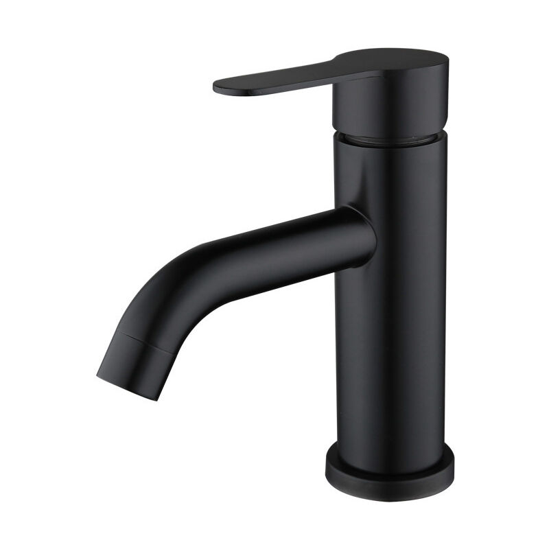 foto del prodotto sjqka miscelatore per bagno, miscelatore monocomando per lavabo, acciaio inox, grigio con 2 tubi di collegamento da 60 cm 