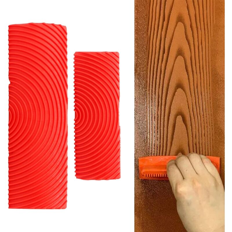 foto del prodotto sjqka pezzi di strumento per venature del legno, rullo per pittura, pennello per pittura effetto venature del legno, rullo in gomma per pittura,