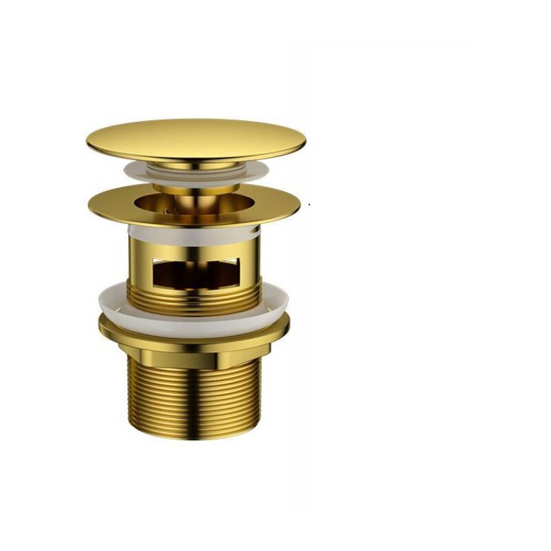 foto del prodotto sjqka piletta di scarico pop up universale da 1 1 4 per lavandini, bidet e scarichi pop up, ottone placcato oro resistente