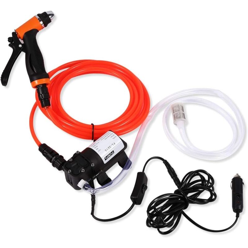 foto del prodotto sjqka pompa dell acqua autoadescante portatile da 12 v mini idropulitrice ad alta pressione macchina elettrica per la pulizia dell auto