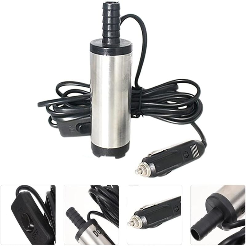 foto del prodotto sjqka pompa diesel 24 v argento, pompa di trasferimento olio, pompa olio elettrica, unit di pompaggio, acciaio inossidabile, pompa sommersa, cavo